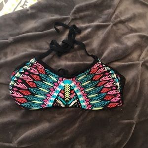 Multicolored Target bikini top